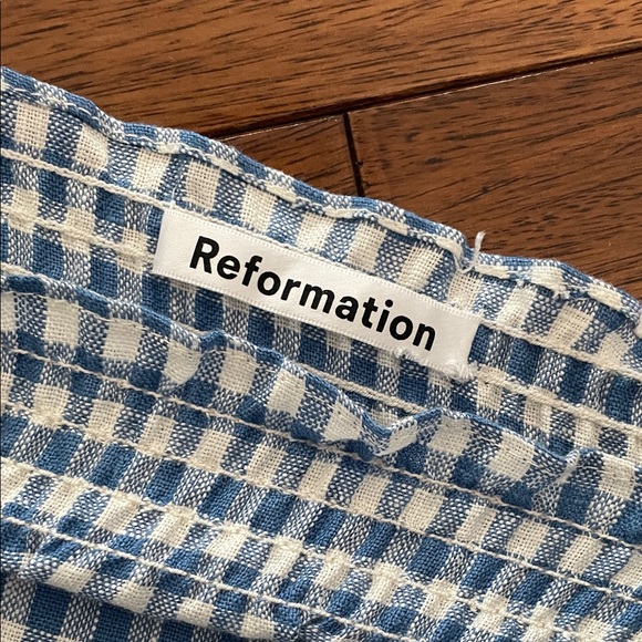 Reformation Blue Gingham Mini Dress - Picture 3 of 4